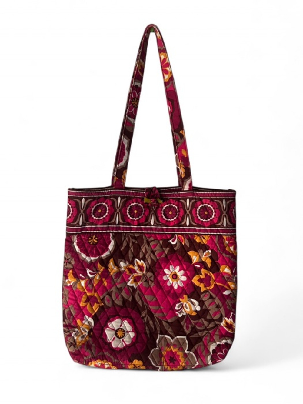 🆕💐 Vintage Vera Bradley Carnaby Quilted Floral Tote Bag Magenta